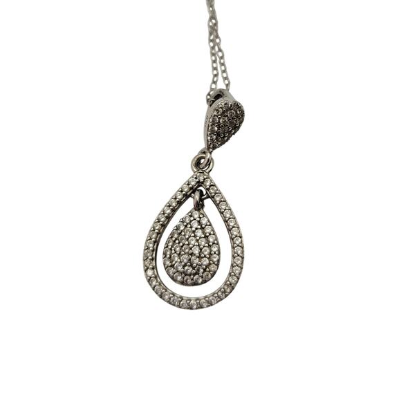 Italy 925 Moissanite Teardrop Necklace - Picture 1 of 6